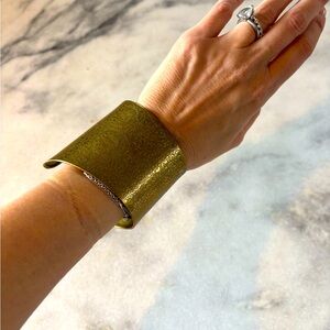 Vintage Brass Wide Cuff Bracelet